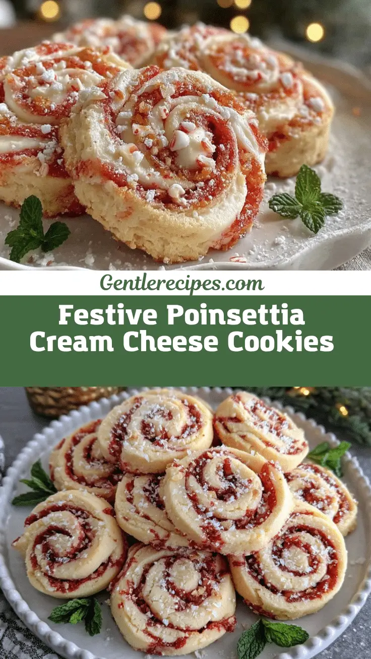 Irresistible Poinsettia Pinwheel Cookies Recipe with Cream Cheese Dough 5 Poinsettia Pinwheel Cookies recipe