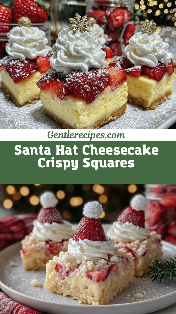 Santa Hat Cheesecake Crispy Squares Recipe for Easy Holidays 5 Santa Hat Cheesecake Crispy Squares recipe