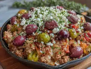 savory ground chicken skillet - featured image