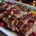 slow cooker cranberry glazed pork loin - featured image