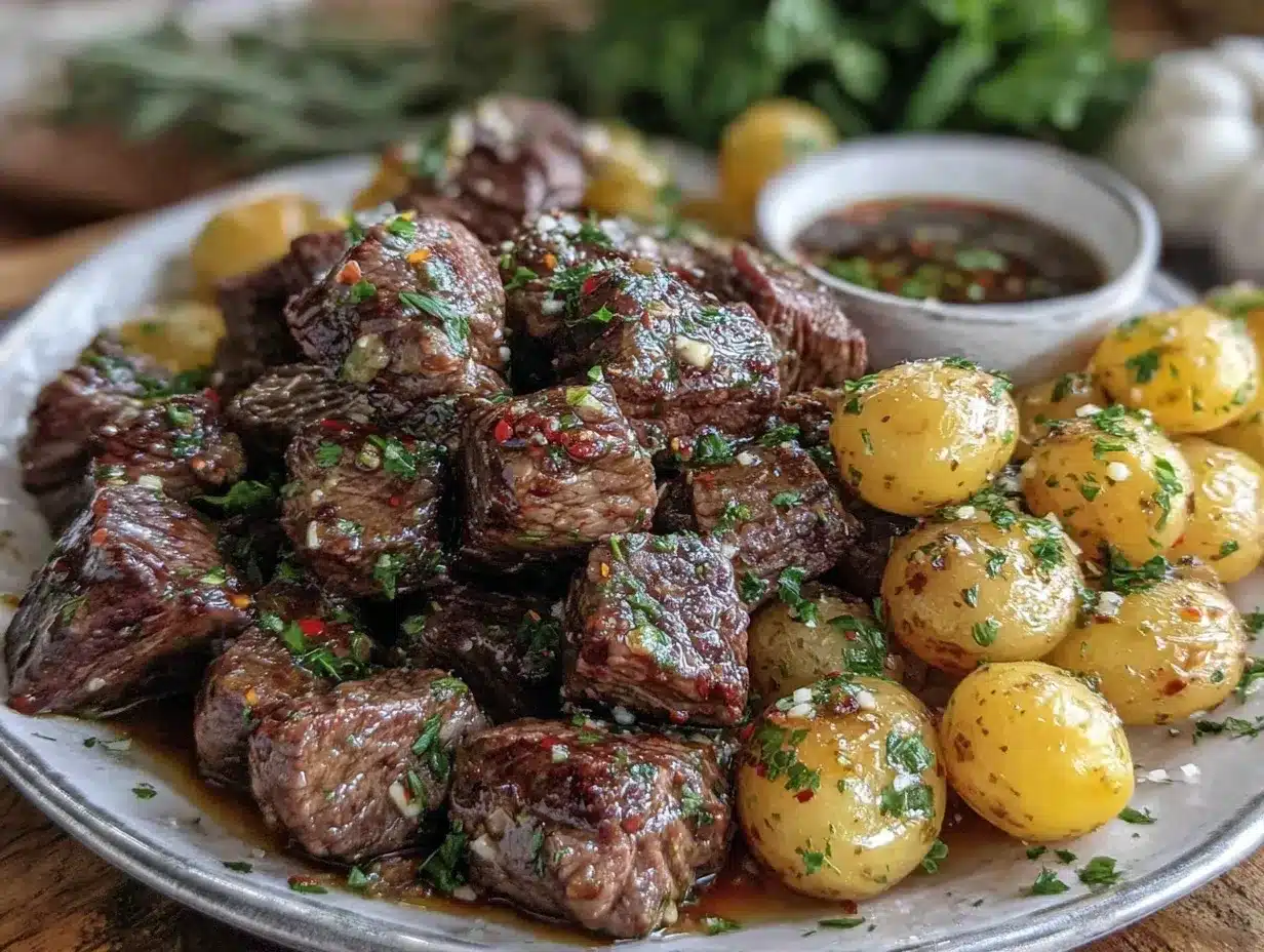 Slow Cooker Garlic Butter Beef Bites – Easy Meal Prep Recipe 4 Slow Cooker Garlic Butter Beef Bites preparation steps