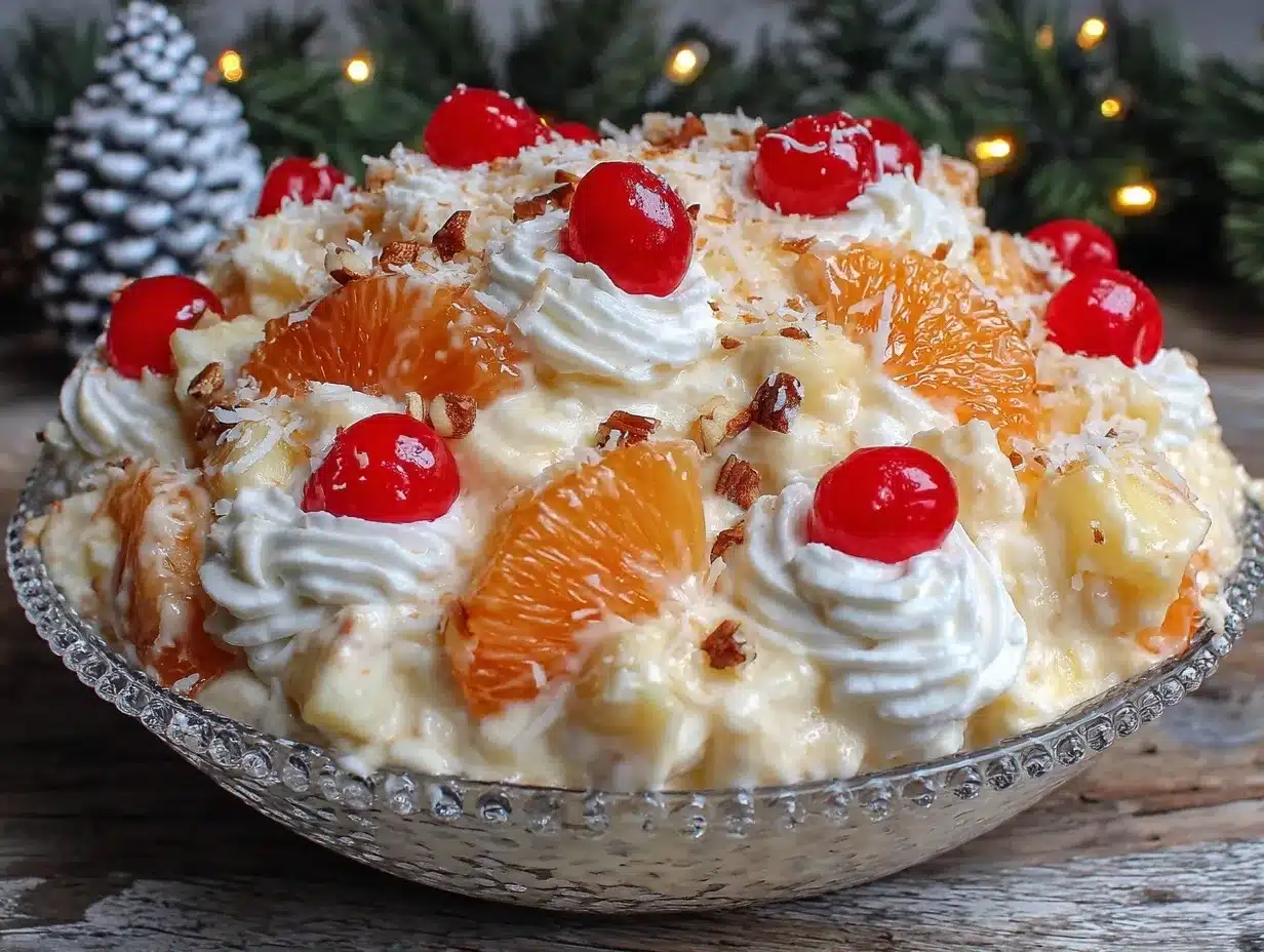 Southern Christmas Ambrosia Salad Recipe with Coconut 4 Southern Christmas Ambrosia Salad preparation steps