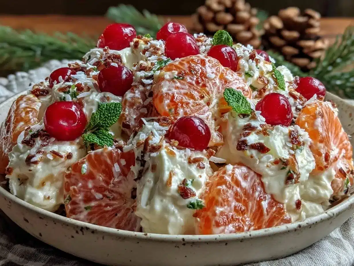 Southern Christmas Ambrosia Salad Recipe with Coconut Tips 4 Southern Christmas Ambrosia Salad preparation steps