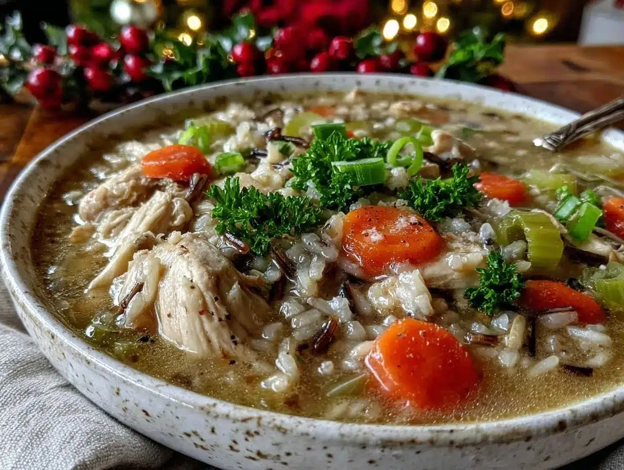 Comforting Turkey and Wild Rice Soup Recipe Perfect for Christmas Leftovers 4 turkey and wild rice soup preparation steps