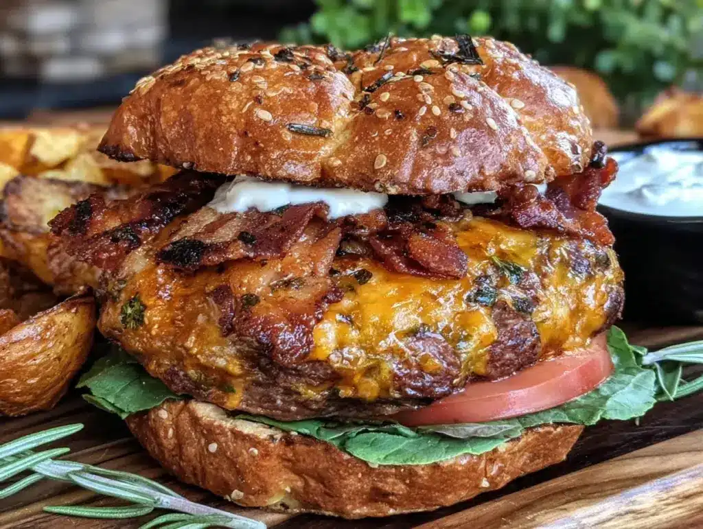 bacon ranch cheeseburger - featured image