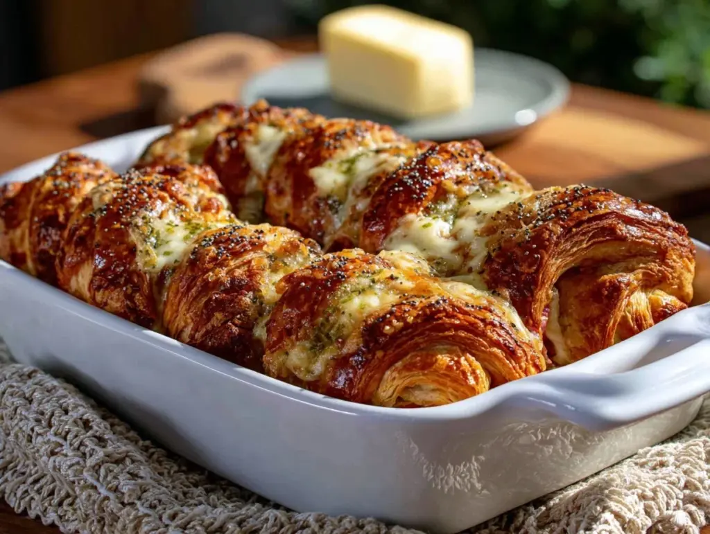 baked ham and cheese croissants - featured image