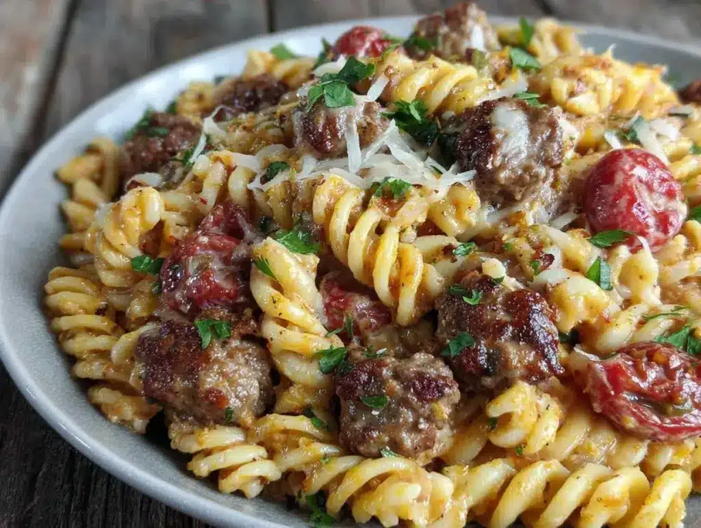 Cheeseburger Alfredo Pasta - featured image
