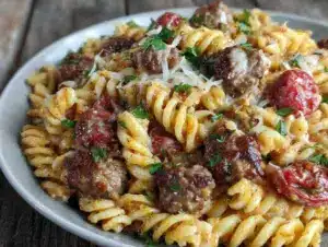 Cheeseburger Alfredo Pasta - featured image
