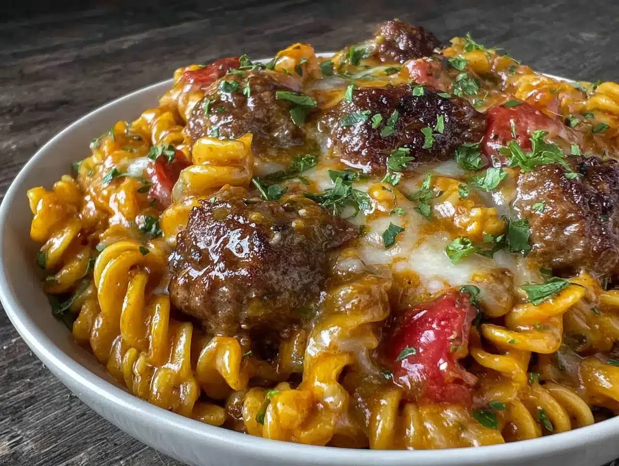 Cheesy Cheeseburger Alfredo Pasta – Perfect Comfort Food Recipe 4 Cheeseburger Alfredo Pasta preparation steps