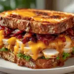 cheesy bacon turkey sourdough melts - featured image