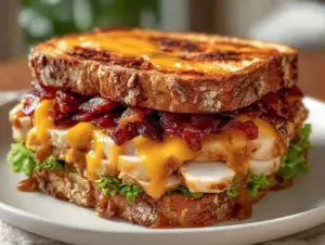cheesy bacon turkey sourdough melts - featured image