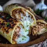 cheesy garlic chicken wraps - featured image