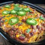 Cheesy Slow Cooker Taco Casserole - featured image