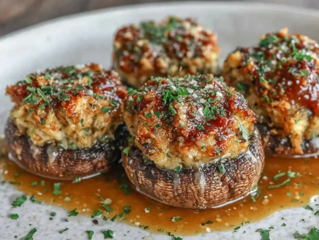 crab-stuffed mushrooms - featured image