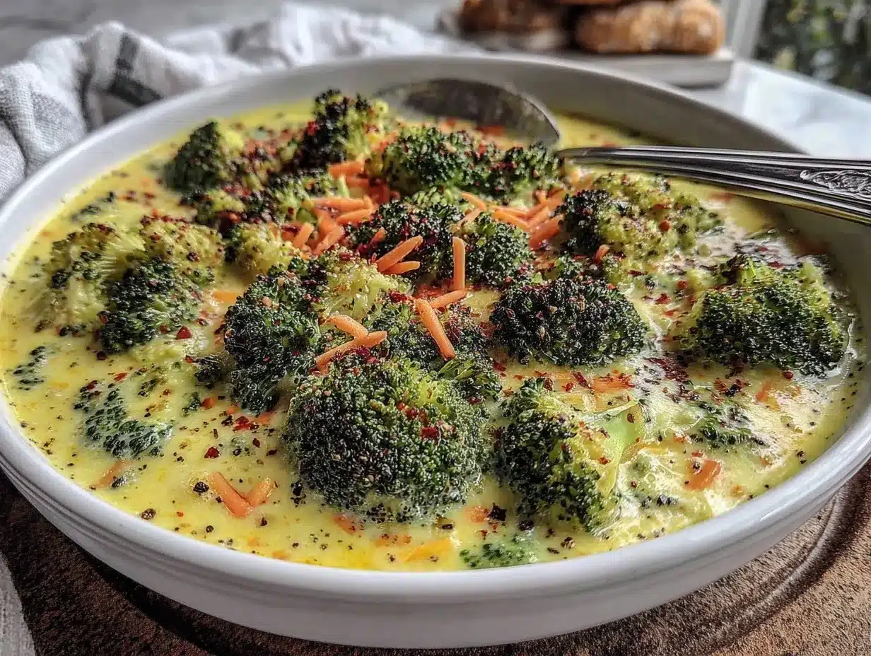 creamy broccoli cheddar soup preparation steps