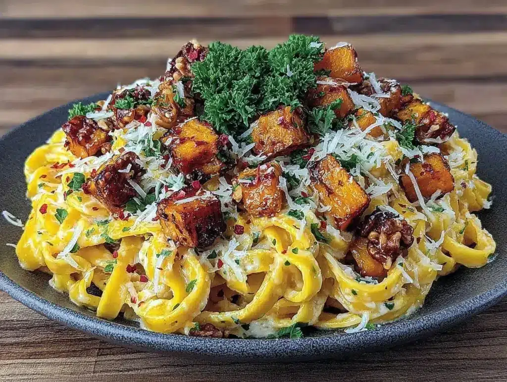 creamy butternut squash pasta - featured image