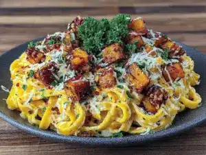 creamy butternut squash pasta - featured image