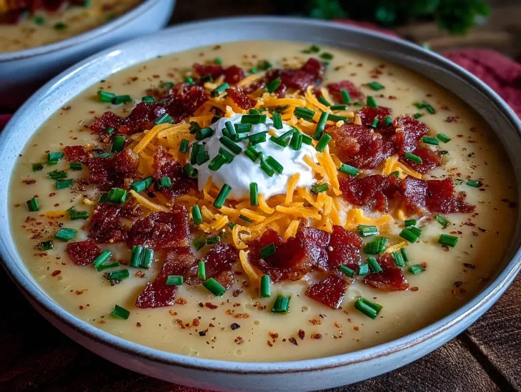 Home 2 creamy crockpot baked potato soup - featured image