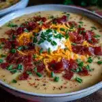 creamy crockpot baked potato soup - featured image