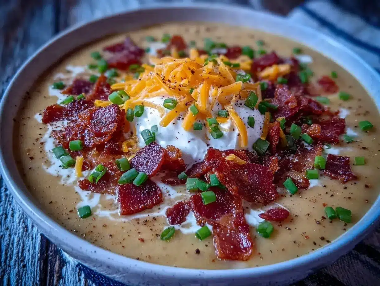 Creamy Baked Potato Soup in Crockpot – Easy Comfort Food 4 creamy crockpot baked potato soup preparation steps