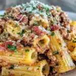creamy ground turkey pasta - featured image