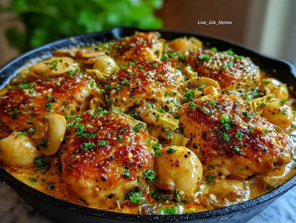 Creamy Mushroom Chicken Recipe – Best Rustic Dinner Idea 4 Creamy Mushroom Chicken preparation steps