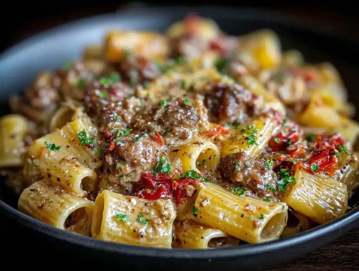 Creamy Sausage Rigatoni preparation steps