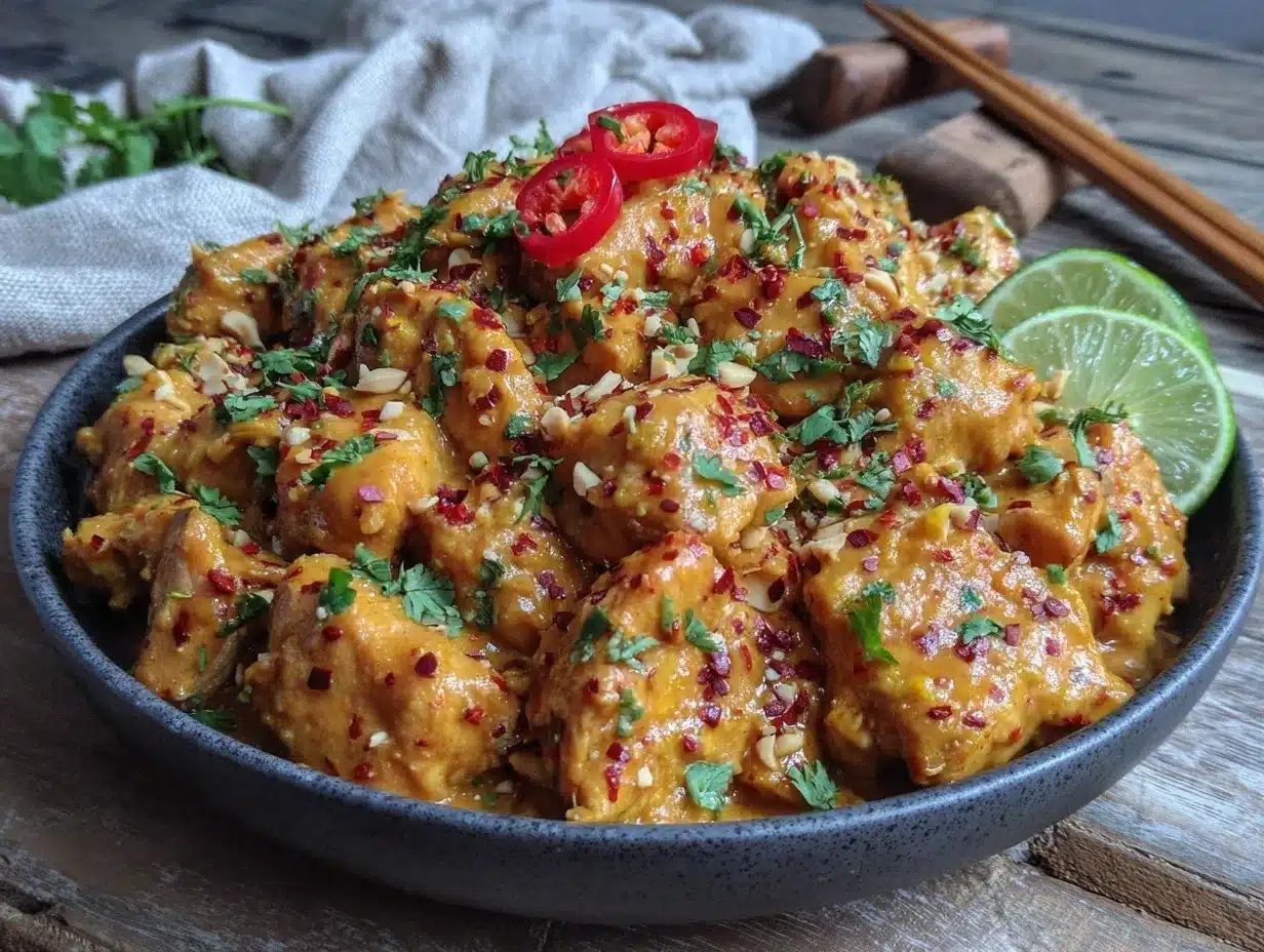 Creamy Thai Peanut Chicken Recipe – Easy Slow Cooker Meal 4 Creamy Thai Peanut Chicken preparation steps