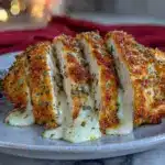 crispy mozzarella stuffed chicken - featured image