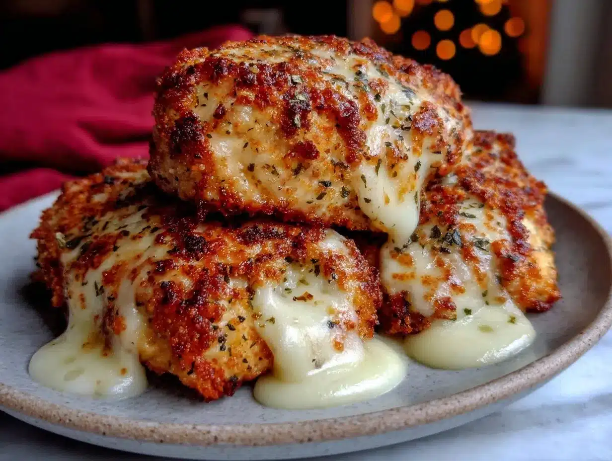 Crispy Mozzarella Stuffed Chicken Breasts Recipe for Easy Dinner 4 crispy mozzarella stuffed chicken preparation steps