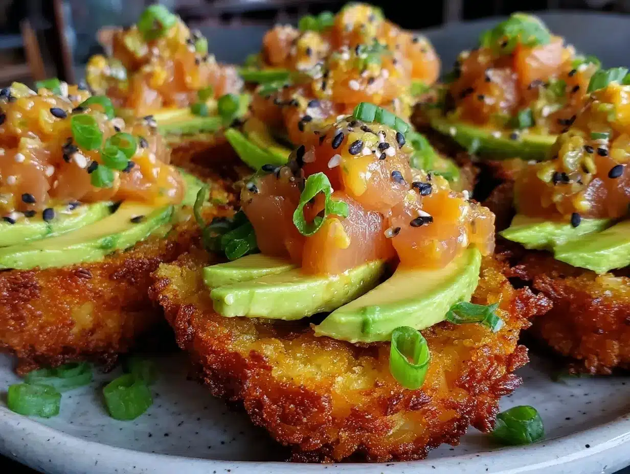 Crispy Salmon Rice Recipe – Easy Homemade Sushi Bites 4 crispy salmon rice preparation steps