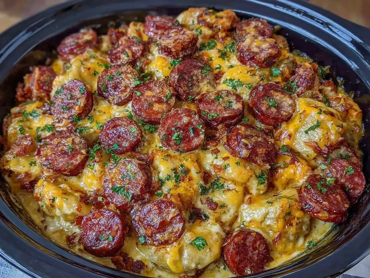 crock pot pierogi casserole preparation steps