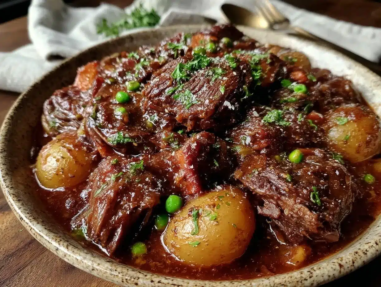 Comforting Crockpot Beef Stew Recipe for Tender Chunks 4 crockpot beef stew preparation steps