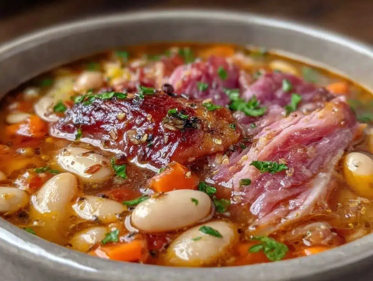 crockpot ham and bean soup preparation steps