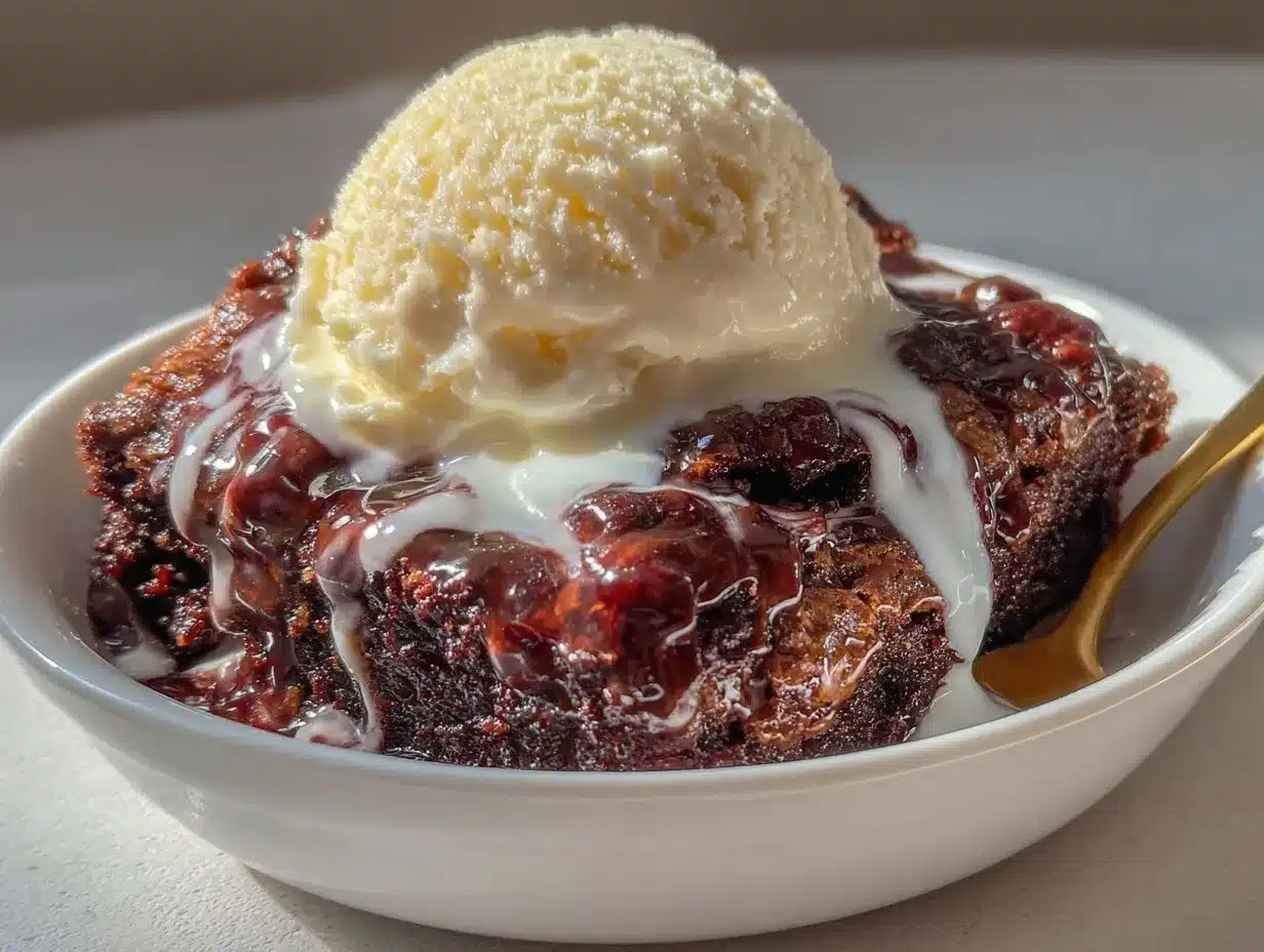 Fudgy Crockpot Brownie Pudding Recipe – Perfect Slow Cooker Dessert 4 fudgy crockpot brownie pudding preparation steps