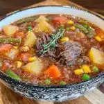 hearty vegetable beef soup - featured image