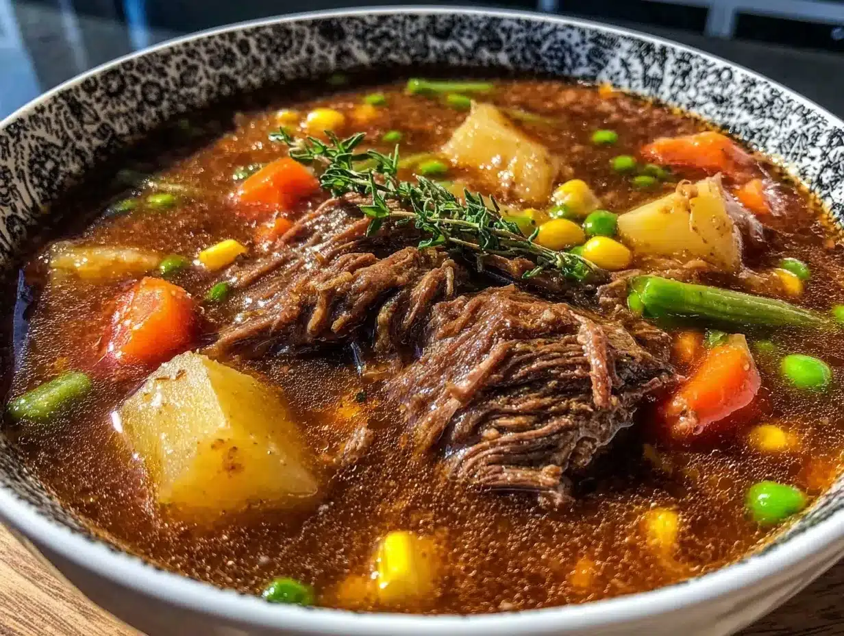 hearty vegetable beef soup preparation steps