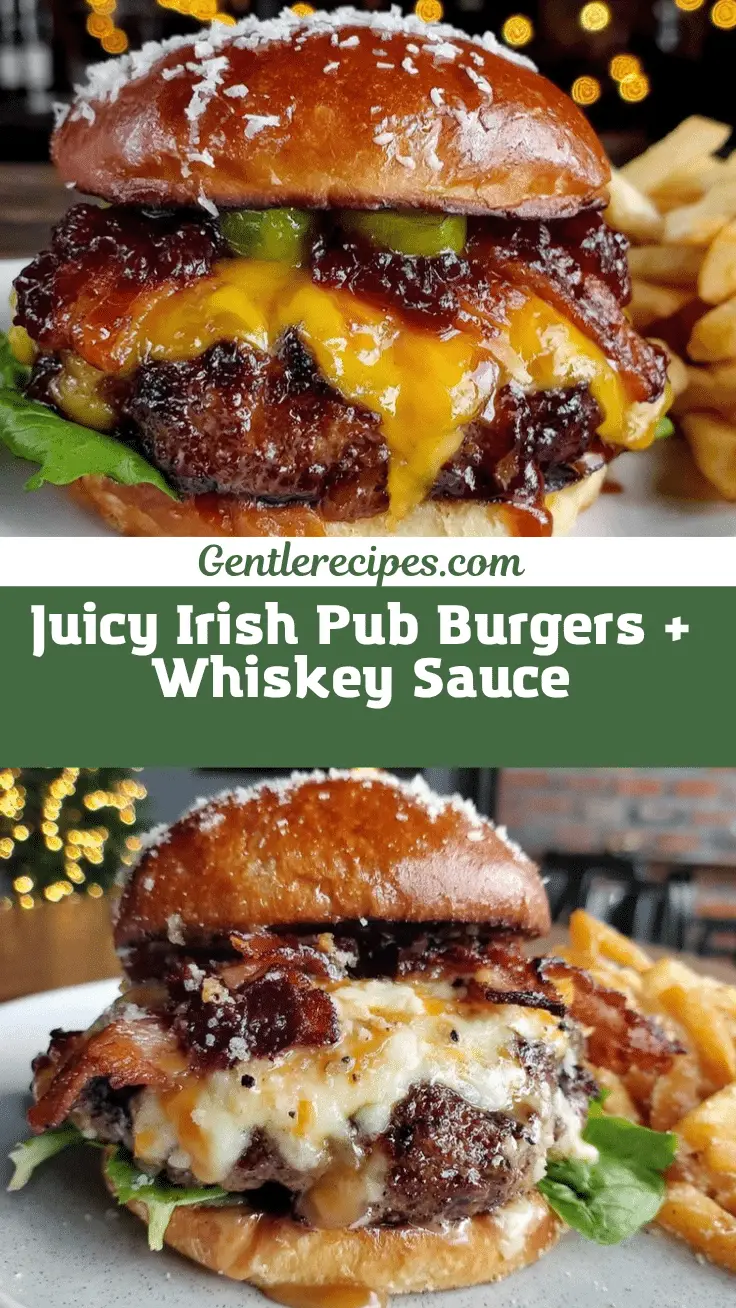 Juicy Irish Pub Burgers with Whiskey Sauce - Easy Gourmet Recipe 5 Irish pub burgers recipe
