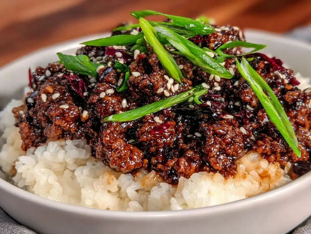 Korean Ground Beef Bowl preparation steps