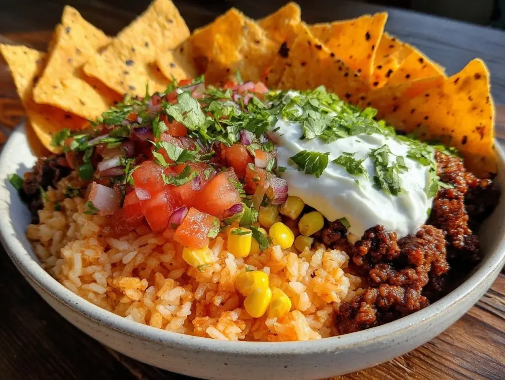 loaded taco rice bowl - featured image
