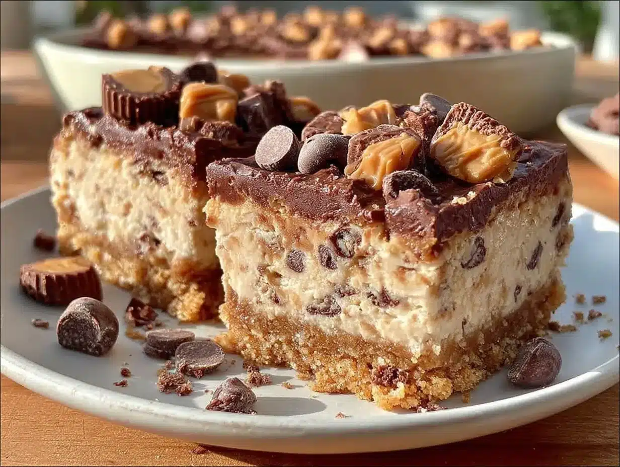 reeses peanut butter no-bake bars preparation steps