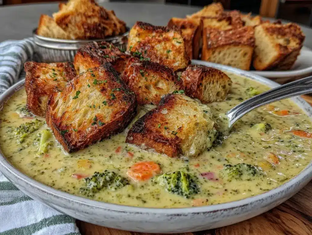 smoked gouda broccoli soup - featured image