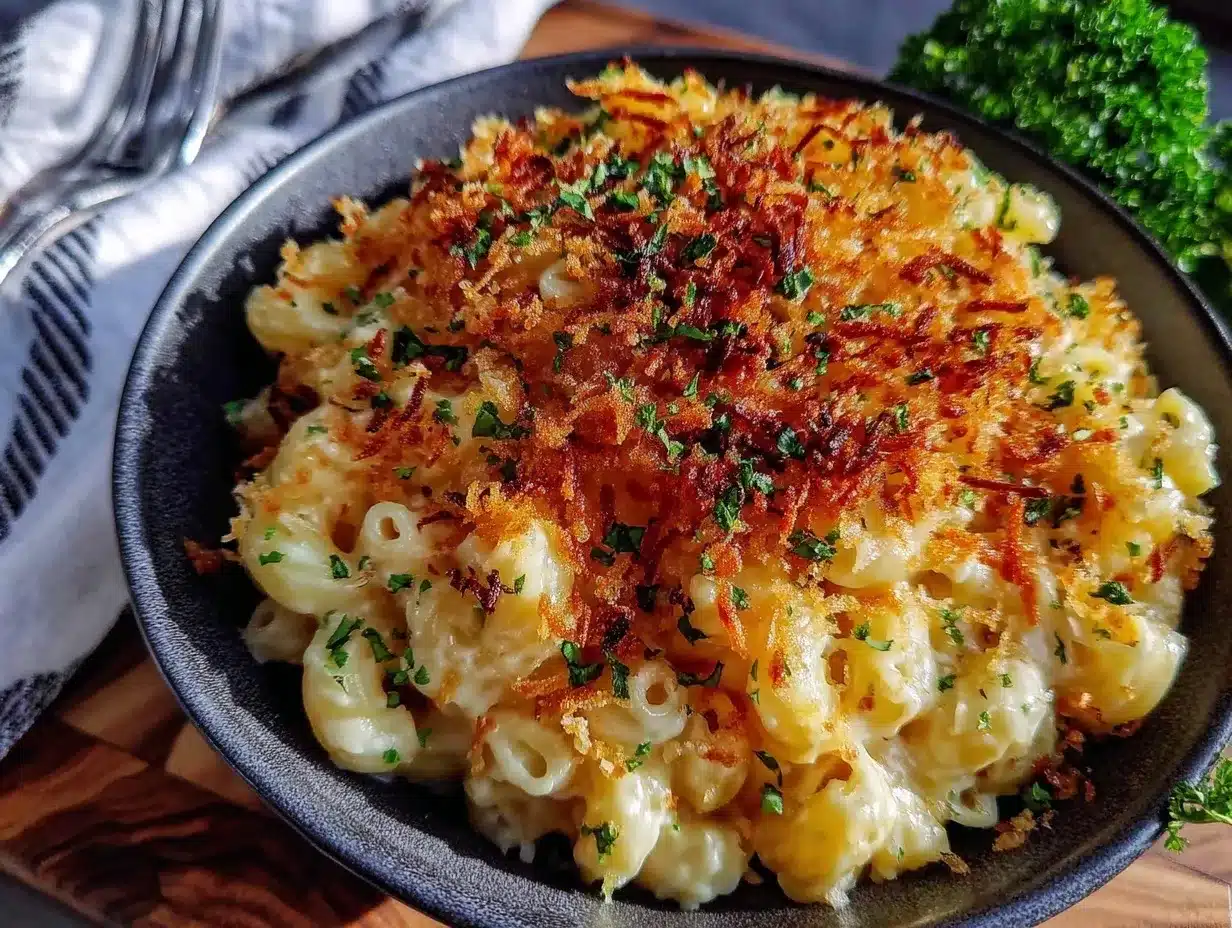 Creamy Smoked Gouda Mac & Cheese Recipe with Crispy Topping 4 smoked gouda mac and cheese preparation steps