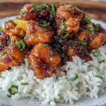 sticky bourbon chicken - featured image