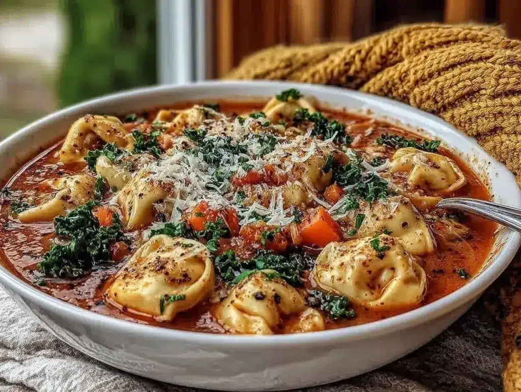 veggie tortellini soup - featured image