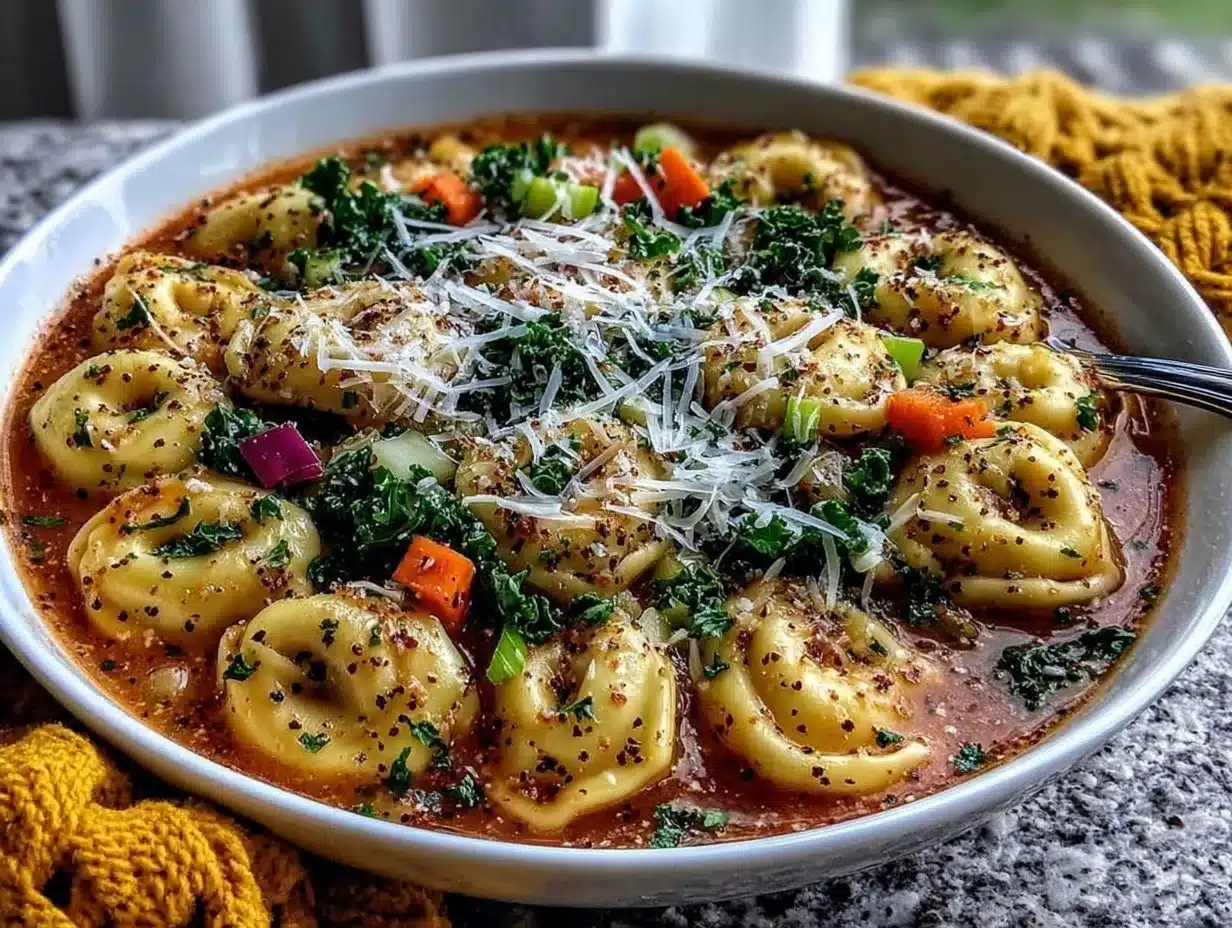 veggie tortellini soup preparation steps