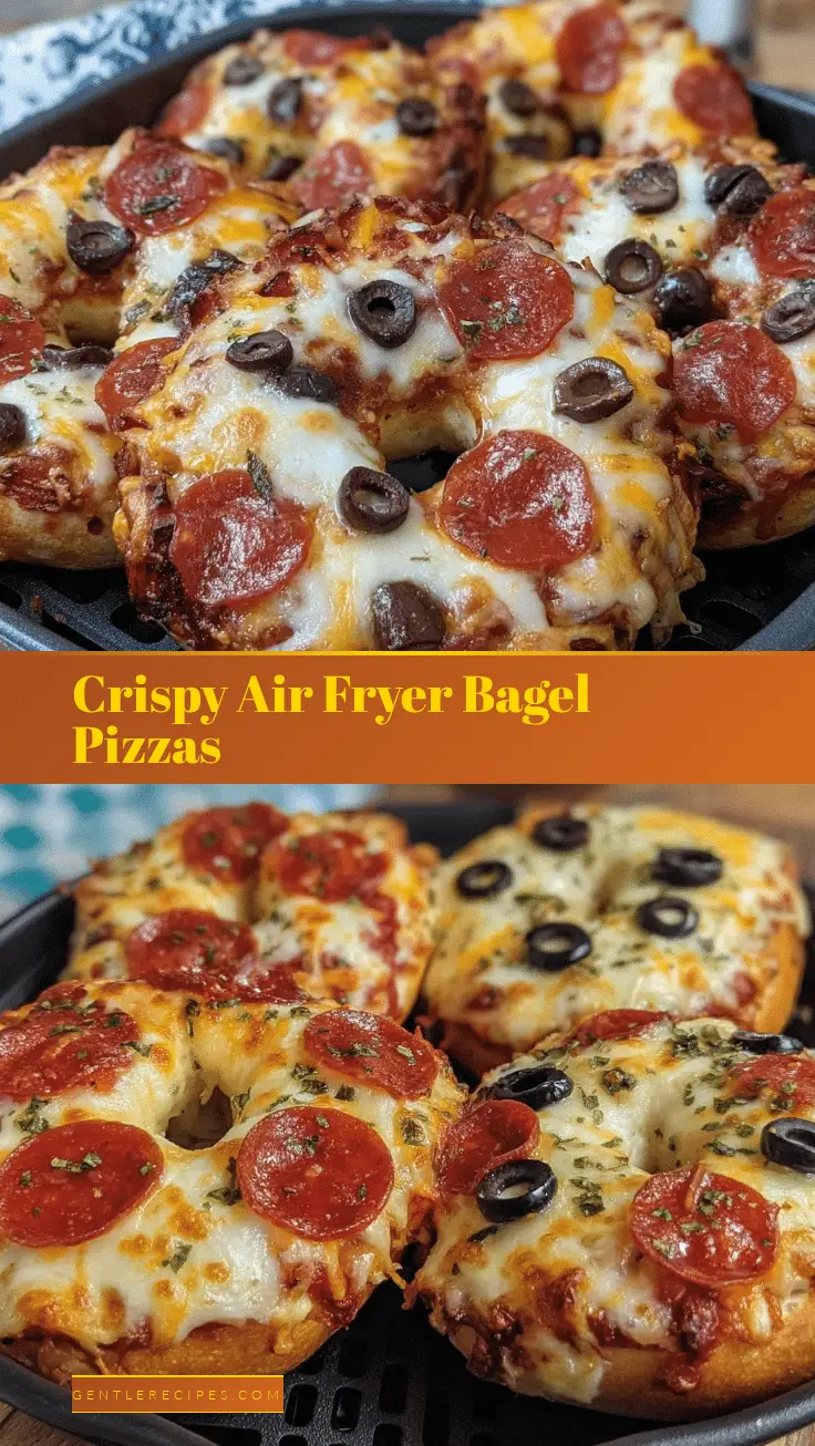 Easy Air Fryer Bagel Pizzas with Pepperoni and Olives Perfect Snack Recipe 5 air fryer bagel pizzas recipe