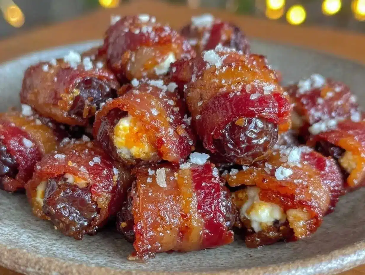 Air Fryer Goat Cheese Stuffed Dates with Bacon – Easy Party Appetizer Recipe 4 air fryer goat cheese stuffed dates with bacon preparation steps