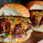 air fryer hamburgers with cheese and pickles - featured image