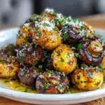 air fryer roasted mushrooms - featured image